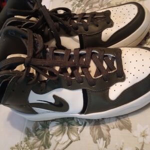 Nike Dark green and White Sneakers with Black Swoosh